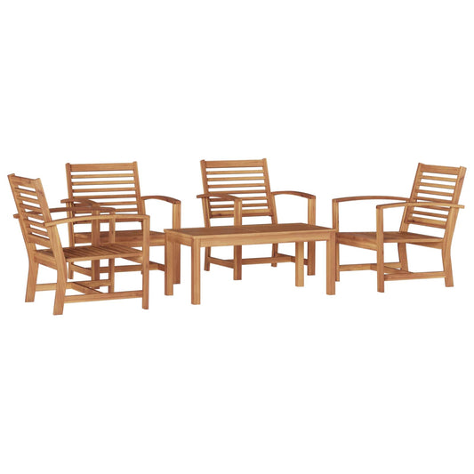 Garden Sofa Set 5 pcs Natural Solid Teak Wood Garden Sofa Set 5 pcs Natural Solid Teak Wood
