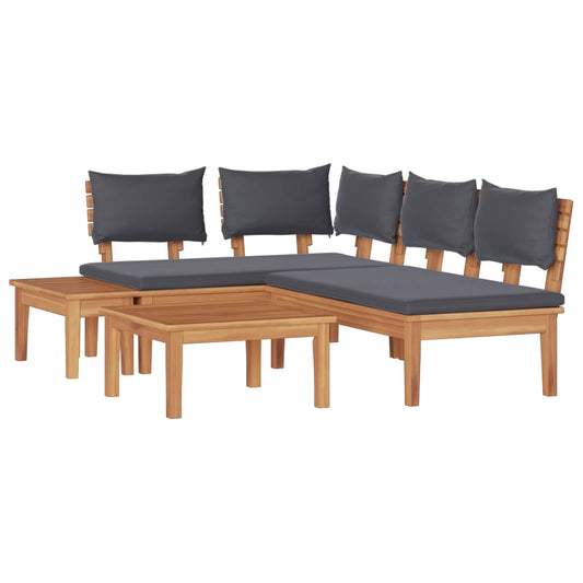 Garden Sofa Set 4 pcs Brown and Grey Garden Sofa Set 4 pcs Brown and Grey