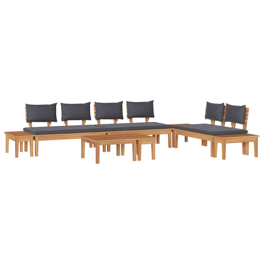 Garden Sofa Set 5 pcs Brown and Grey Garden Sofa Set 5 pcs Brown and Grey