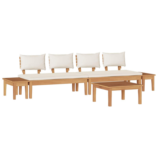 Garden Sofa Set 5 pcs Brown and Cream Garden Sofa Set 5 pcs Brown and Cream