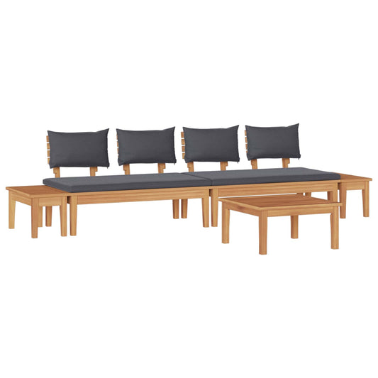 Garden Sofa Set 5 pcs Brown and Grey Garden Sofa Set 5 pcs Brown and Grey