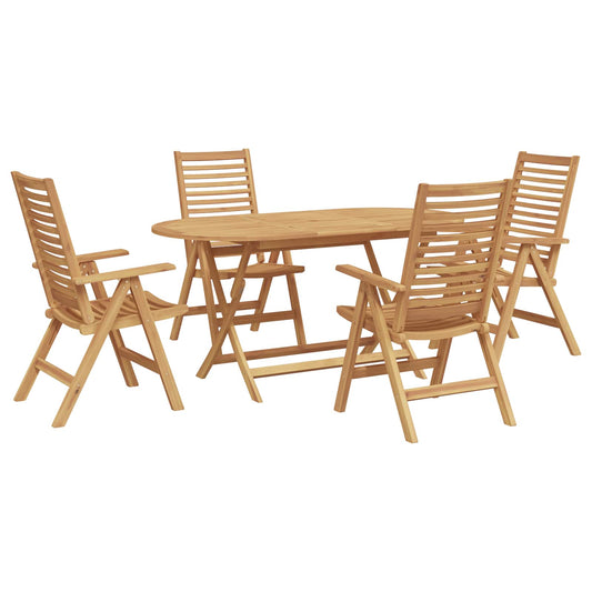 Garden Dining Set 5 pcs Brown Solid Teak Wood Garden Dining Set 5 pcs Brown Solid Teak Wood
