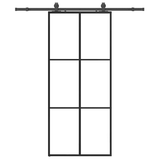 Sliding Door with Hardware Set Black 90x205 cm ESG Glass Sliding Door with Hardware Set Black 90x205 cm ESG Glass