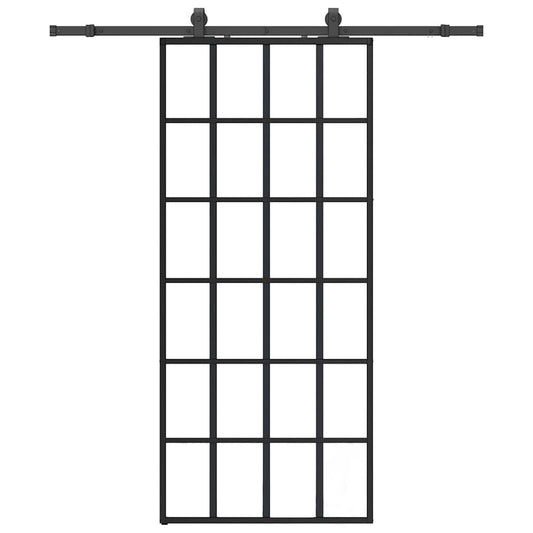 Sliding Door with Hardware Set Black 90x205 cm ESG Glass Sliding Door with Hardware Set Black 90x205 cm ESG Glass