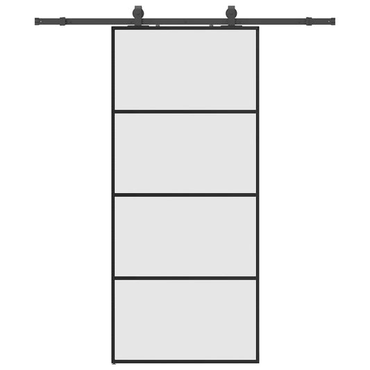 Sliding Door with Hardware Set Black 90x205 cm ESG Glass Sliding Door with Hardware Set Black 90x205 cm ESG Glass