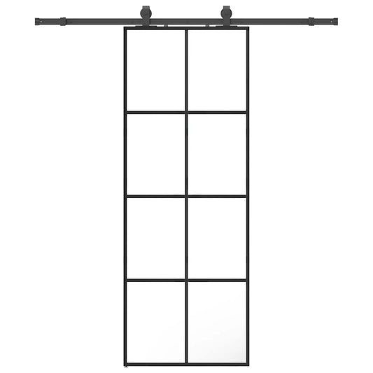 Sliding Door with Hardware Set Black 76x205 cm ESG Glass Sliding Door with Hardware Set Black 76x205 cm ESG Glass