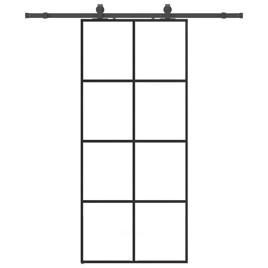 Sliding Door with Hardware Set Black 90x205 cm ESG Glass Sliding Door with Hardware Set Black 90x205 cm ESG Glass