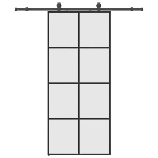Sliding Door with Hardware Set Black 90x205 cm ESG Glass Sliding Door with Hardware Set Black 90x205 cm ESG Glass
