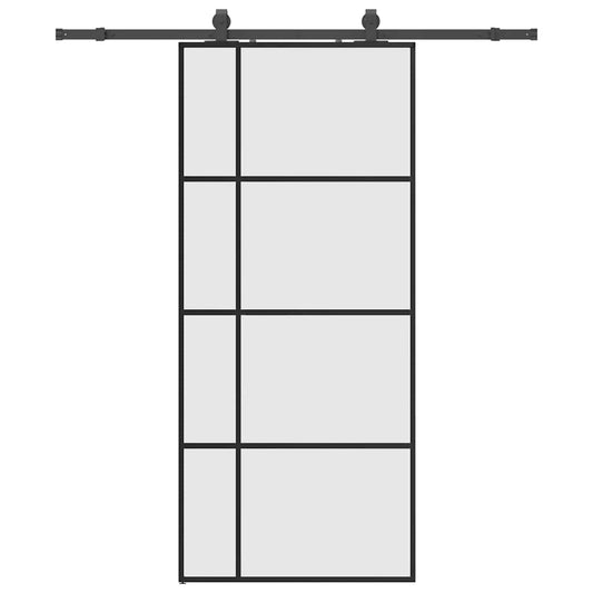 Sliding Door with Hardware Set Black 90x205 cm ESG Glass Sliding Door with Hardware Set Black 90x205 cm ESG Glass