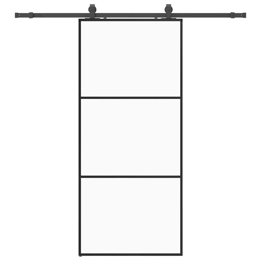 Sliding Door with Hardware Set Black 90x205 cm ESG Glass Sliding Door with Hardware Set Black 90x205 cm ESG Glass