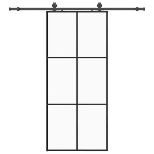 Sliding Door with Hardware Set Black 90x205 cm ESG Glass Sliding Door with Hardware Set Black 90x205 cm ESG Glass