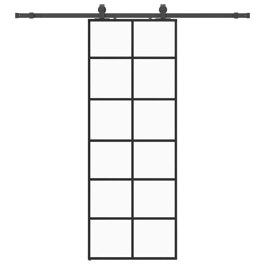 Sliding Door with Hardware Set Black 76x205 cm ESG Glass Sliding Door with Hardware Set Black 76x205 cm ESG Glass