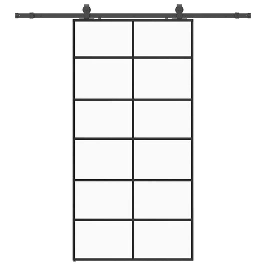 Sliding Door with Hardware Set Black 102x205 cm ESG Glass Sliding Door with Hardware Set Black 102x205 cm ESG Glass