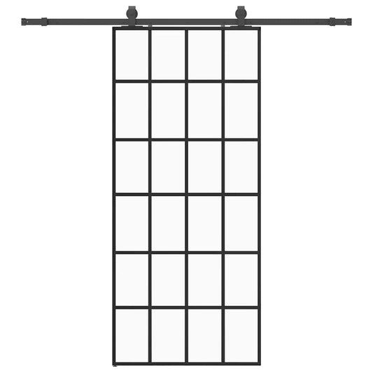 Sliding Door with Hardware Set Black 90x205 cm ESG Glass Sliding Door with Hardware Set Black 90x205 cm ESG Glass