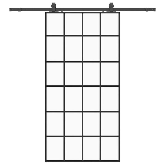 Sliding Door with Hardware Set Black 102x205 cm ESG Glass Sliding Door with Hardware Set Black 102x205 cm ESG Glass