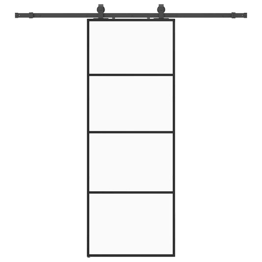 Sliding Door with Hardware Set Black 76x205 cm ESG Glass Sliding Door with Hardware Set Black 76x205 cm ESG Glass