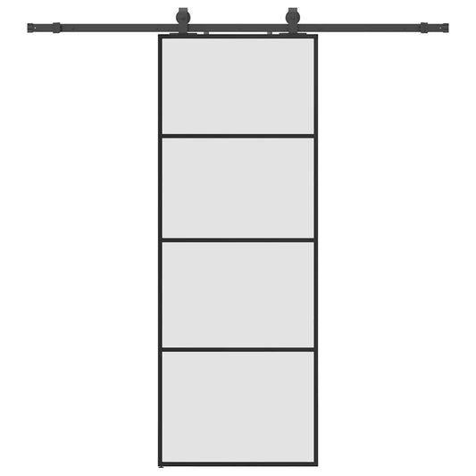 Sliding Door with Hardware Set Black 76x205 cm ESG Glass Sliding Door with Hardware Set Black 76x205 cm ESG Glass