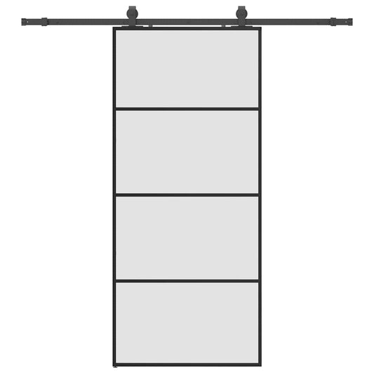 Sliding Door with Hardware Set Black 90x205 cm ESG Glass Sliding Door with Hardware Set Black 90x205 cm ESG Glass