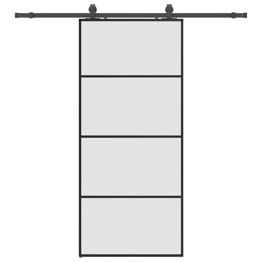 Sliding Door with Hardware Set Black 90x205 cm ESG Glass Sliding Door with Hardware Set Black 90x205 cm ESG Glass
