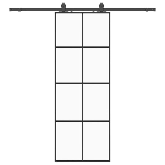 Sliding Door with Hardware Set Black 76x205 cm ESG Glass Sliding Door with Hardware Set Black 76x205 cm ESG Glass