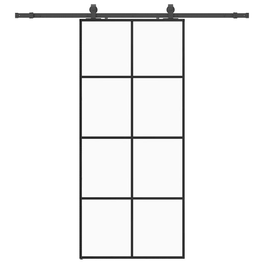 Sliding Door with Hardware Set Black 90x205 cm ESG Glass Sliding Door with Hardware Set Black 90x205 cm ESG Glass