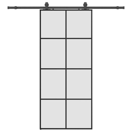 Sliding Door with Hardware Set Black 90x205 cm ESG Glass Sliding Door with Hardware Set Black 90x205 cm ESG Glass