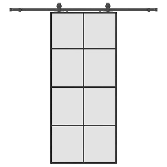 Sliding Door with Hardware Set Black 90x205 cm ESG Glass Sliding Door with Hardware Set Black 90x205 cm ESG Glass