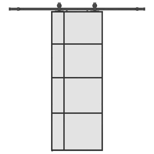 Sliding Door with Hardware Set Black 76x205 cm ESG Glass Sliding Door with Hardware Set Black 76x205 cm ESG Glass