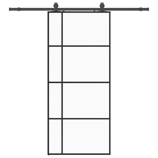 Sliding Door with Hardware Set Black 90x205 cm ESG Glass Sliding Door with Hardware Set Black 90x205 cm ESG Glass