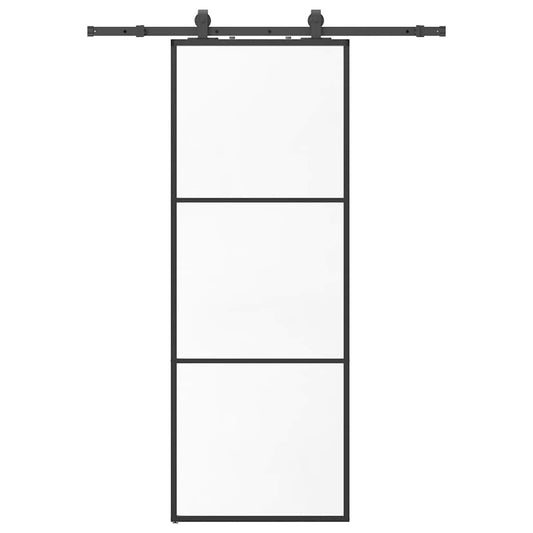 Sliding Door with Hardware Set Black 76x205 cm ESG Glass Sliding Door with Hardware Set Black 76x205 cm ESG Glass