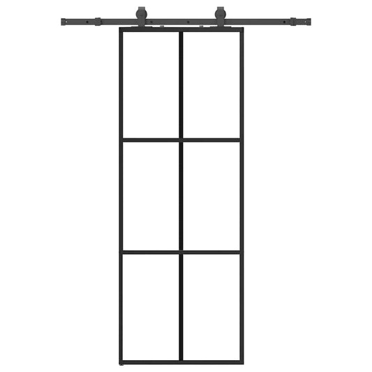 Sliding Door with Hardware Set Black 76x205 cm ESG Glass Sliding Door with Hardware Set Black 76x205 cm ESG Glass