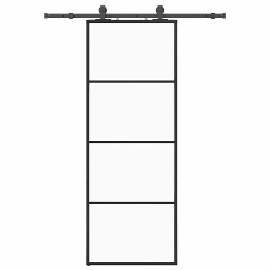 Sliding Door with Hardware Set Black 76x205 cm ESG Glass Sliding Door with Hardware Set Black 76x205 cm ESG Glass