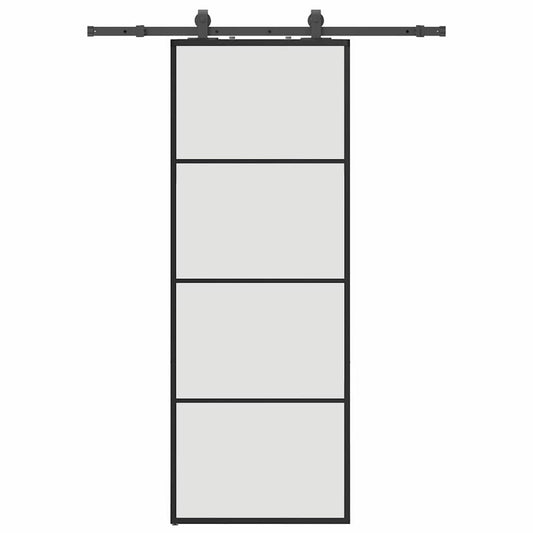 Sliding Door with Hardware Set Black 76x205 cm ESG Glass Sliding Door with Hardware Set Black 76x205 cm ESG Glass