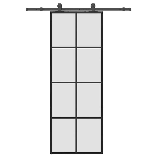 Sliding Door with Hardware Set Black 76x205 cm ESG Glass Sliding Door with Hardware Set Black 76x205 cm ESG Glass