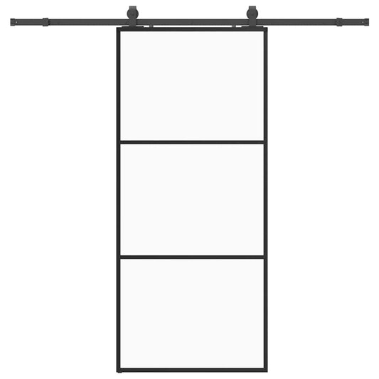 Sliding Door with Hardware Set Black 90x205 cm ESG Glass Sliding Door with Hardware Set Black 90x205 cm ESG Glass
