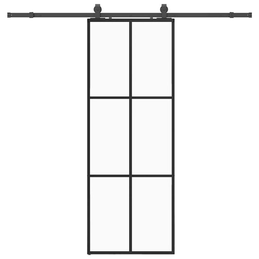 Sliding Door with Hardware Set Black 76x205 cm ESG Glass Sliding Door with Hardware Set Black 76x205 cm ESG Glass