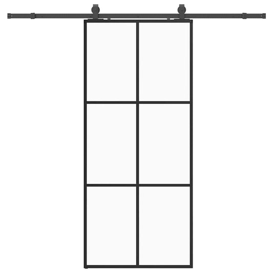 Sliding Door with Hardware Set Black 90x205 cm ESG Glass Sliding Door with Hardware Set Black 90x205 cm ESG Glass