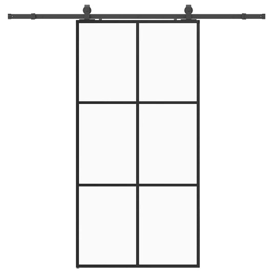 Sliding Door with Hardware Set Black 102x205 cm ESG Glass Sliding Door with Hardware Set Black 102x205 cm ESG Glass