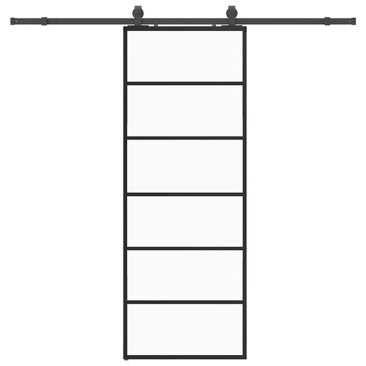 Sliding Door with Hardware Set Black 76x205 cm ESG Glass Sliding Door with Hardware Set Black 76x205 cm ESG Glass