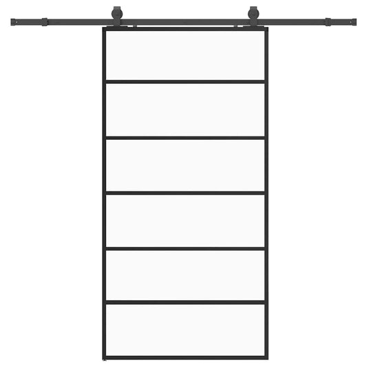 Sliding Door with Hardware Set Black 102x205 cm ESG Glass Sliding Door with Hardware Set Black 102x205 cm ESG Glass