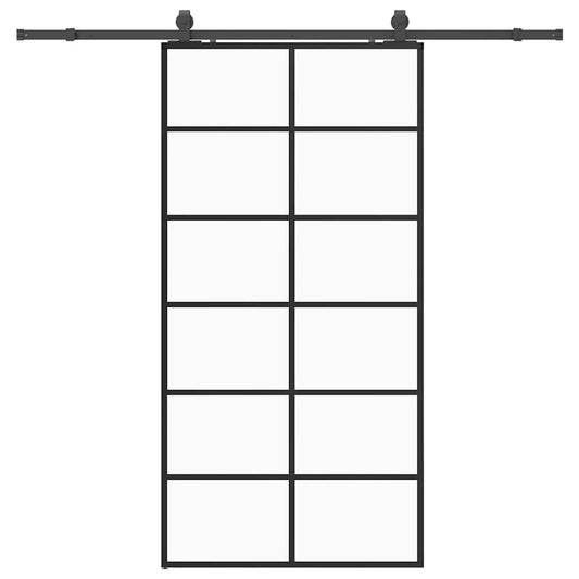Sliding Door with Hardware Set Black 102x205 cm ESG Glass Sliding Door with Hardware Set Black 102x205 cm ESG Glass