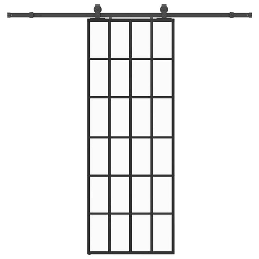 Sliding Door with Hardware Set Black 76x205 cm ESG Glass Sliding Door with Hardware Set Black 76x205 cm ESG Glass