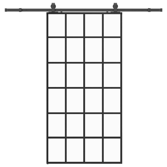 Sliding Door with Hardware Set Black 102x205 cm ESG Glass Sliding Door with Hardware Set Black 102x205 cm ESG Glass