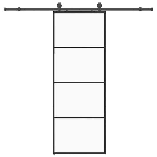 Sliding Door with Hardware Set Black 76x205 cm ESG Glass Sliding Door with Hardware Set Black 76x205 cm ESG Glass