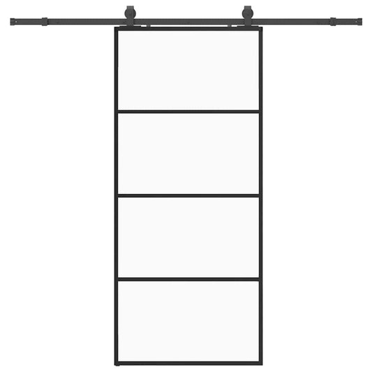 Sliding Door with Hardware Set Black 90x205 cm ESG Glass Sliding Door with Hardware Set Black 90x205 cm ESG Glass