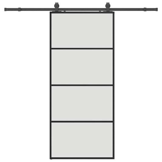 Sliding Door with Hardware Set Black 90x205 cm ESG Glass Sliding Door with Hardware Set Black 90x205 cm ESG Glass