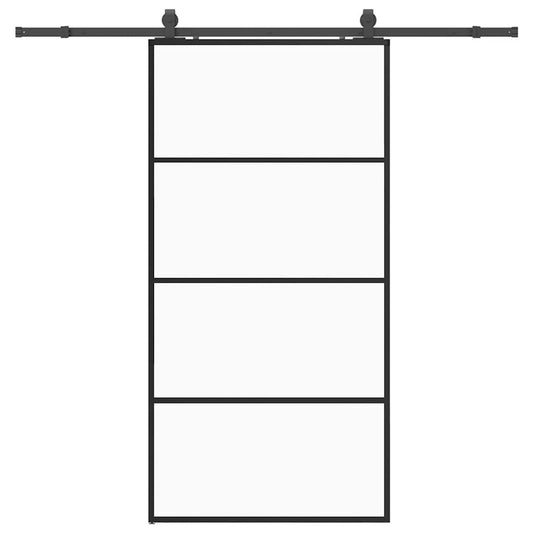 Sliding Door with Hardware Set Black 102.5x205 cm ESG Glass Sliding Door with Hardware Set Black 102.5x205 cm ESG Glass