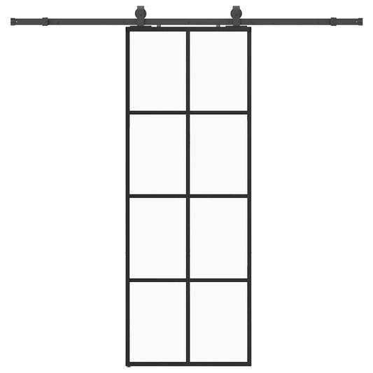 Sliding Door with Hardware Set Black 76x205 cm ESG Glass Sliding Door with Hardware Set Black 76x205 cm ESG Glass