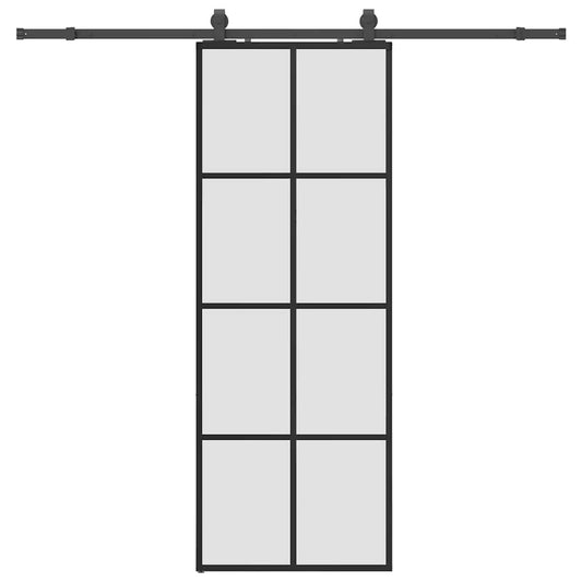 Sliding Door with Hardware Set Black 76x205 cm ESG Glass Sliding Door with Hardware Set Black 76x205 cm ESG Glass