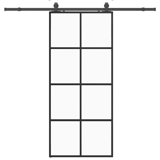 Sliding Door with Hardware Set Black 90x205 cm ESG Glass Sliding Door with Hardware Set Black 90x205 cm ESG Glass